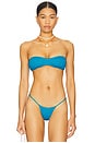 view 1 of 5 Meeyah Solid Smocked Bandeau Bikini Top in Jellyfish