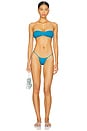 view 4 of 4 Windy Skimpy Solid Smocked String Sides Bikini Bottom in Jellyfish