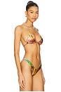 view 2 of 4 Greta Printed Tiny Brazil Triangle Bikini Top in Equinox