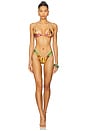 view 4 of 4 Ocean Skimpy Printed Tiny Brazilian High Cut Bikini Bottom in Equinox