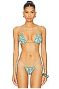 view 1 of 4 Lotus Hand Painted Floral Triangle Bikini Top in Mandala