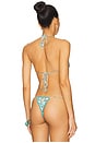 view 3 of 4 Lotus Hand Painted Floral Triangle Bikini Top in Mandala