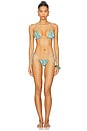 view 4 of 4 Lotus Hand Painted Floral Triangle Bikini Top in Mandala