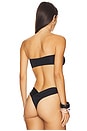 view 3 of 4 Lara Solid Twist Front Sliding Sides Bikini Top in Licorice