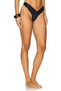 view 2 of 4 Riot Skimpy Solid Gathered High Cut Bikini Bottom in Licorice