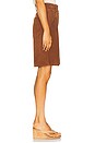 view 3 of 6 Lea Suede Leather Bermuda Shorts in Deep Cognac
