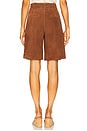 view 4 of 6 Lea Suede Leather Bermuda Shorts in Deep Cognac