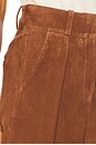 view 6 of 6 Lea Suede Leather Bermuda Shorts in Deep Cognac