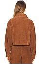 view 4 of 5 Lena Suede Leather Bomber Jacket in Deep Cognac