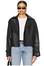 view 1 of 5 Luna Leather Trench Jacket in Black