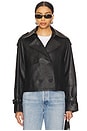 view 2 of 5 Luna Leather Trench Jacket in Black
