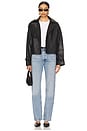 view 5 of 5 Luna Leather Trench Jacket in Black
