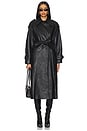 view 1 of 3 Lilith Leather Trench Coat in Black