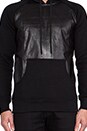 view 4 of 6 Leather Cotton Pullover Hoodie in Black