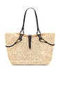 view 1 of 5 SAC À MAIN LASSO RAFIA in Light Beige & Black