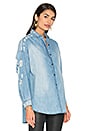 view 2 of 5 Emira Distressed Button Up in Blue