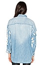 view 3 of 5 Emira Distressed Button Up in Blue