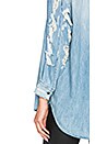 view 5 of 5 Emira Distressed Button Up in Blue