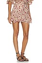 view 2 of 6 Daneen Mini Skirt in Ecru & Rapsberry