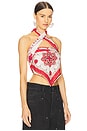 view 3 of 5 Feyza Top in Red & Ecru
