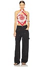 view 5 of 5 Feyza Top in Red & Ecru