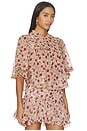 view 2 of 5 Douna Top in Ecru & Raspberry