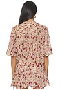 view 3 of 5 Douna Top in Ecru & Raspberry