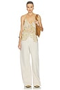 view 4 of 4 Briara Top in Light Yellow & Ecru