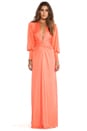 view 1 of 4 Long Sleeve Wrap Maxi Dress in Coral