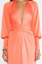 view 4 of 4 Long Sleeve Wrap Maxi Dress in Coral