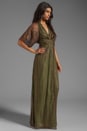 view 3 of 6 Short Sleeve Long Kaftan in Olive