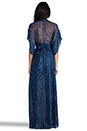 view 3 of 6 Chiffon Metallic Short Sleeve Maxi Dress in Navy
