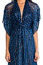 view 4 of 6 Chiffon Metallic Short Sleeve Maxi Dress in Navy