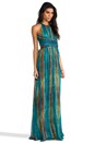 view 2 of 5 Chiffon Metallic Maxi Dress in Turquoise