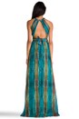 view 3 of 5 Chiffon Metallic Maxi Dress in Turquoise