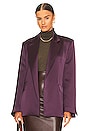 view 1 of 4 Lycia Satin Jacket in Aubergine