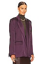view 2 of 4 Lycia Satin Jacket in Aubergine