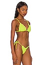 view 2 of 4 Frill Tie Bikini Top in Lime Rib