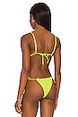 view 3 of 4 Frill Tie Bikini Top in Lime Rib