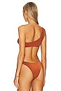 view 3 of 4 The Asymmetric Bikini Top in Topaz Lurex