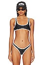 view 1 of 4 The 90's Duo Crop Bikini Top in Black & White Contrast