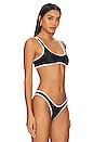 view 2 of 4 The 90's Duo Crop Bikini Top in Black & White Contrast