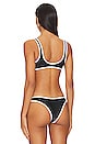 view 3 of 4 The 90's Duo Crop Bikini Top in Black & White Contrast