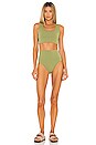 view 4 of 4 Contour Crop Bikini Top in Olive