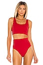 view 1 of 4 Contour Crop Bikini Top in Red