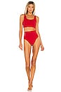 view 4 of 4 Contour Crop Bikini Top in Red