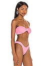 view 3 of 6 The Knot Bandeau Bikini Top in Crinkle Pink