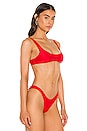 view 2 of 4 The 90's Crop Bikini Top in Red
