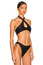 view 2 of 4 The Cross Over Bikini Top in Black