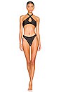 view 4 of 4 The Cross Over Bikini Top in Black